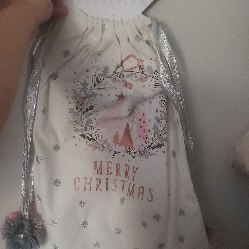 Merry Christmas Drawstring Gift Bag